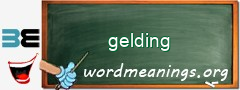 WordMeaning blackboard for gelding